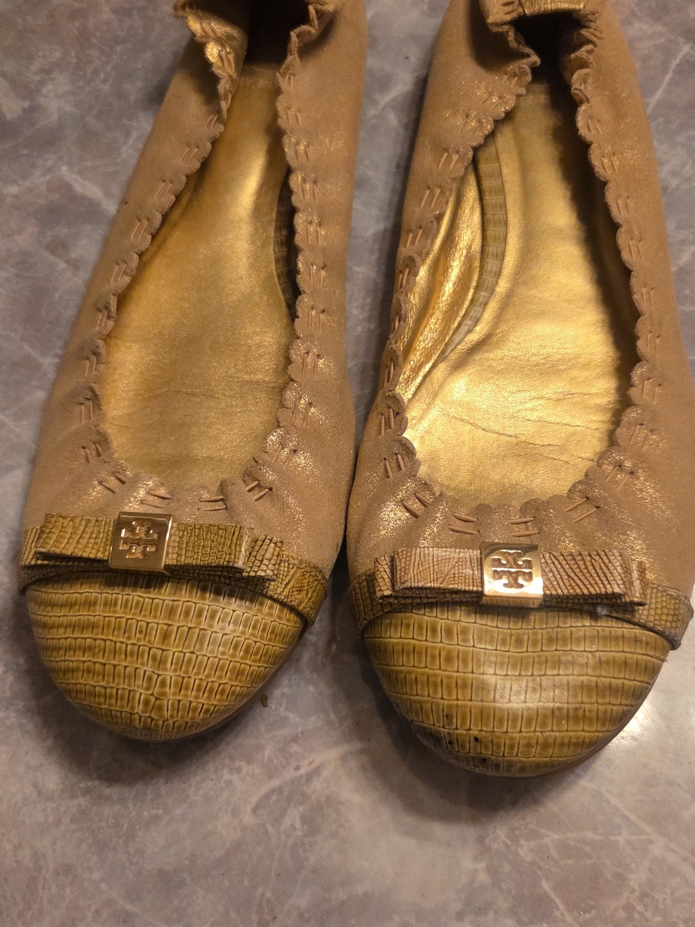 Tory Burch Tan Leather Ballet Flats